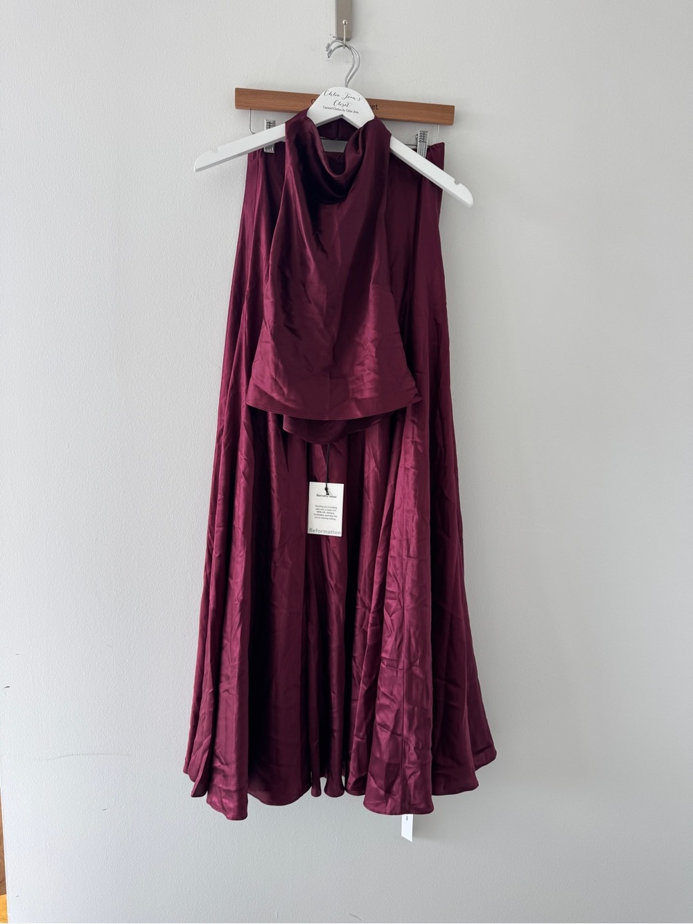 REFORMATION Sera Silk Set in Boysenberry 2 - Picture 3 of 8